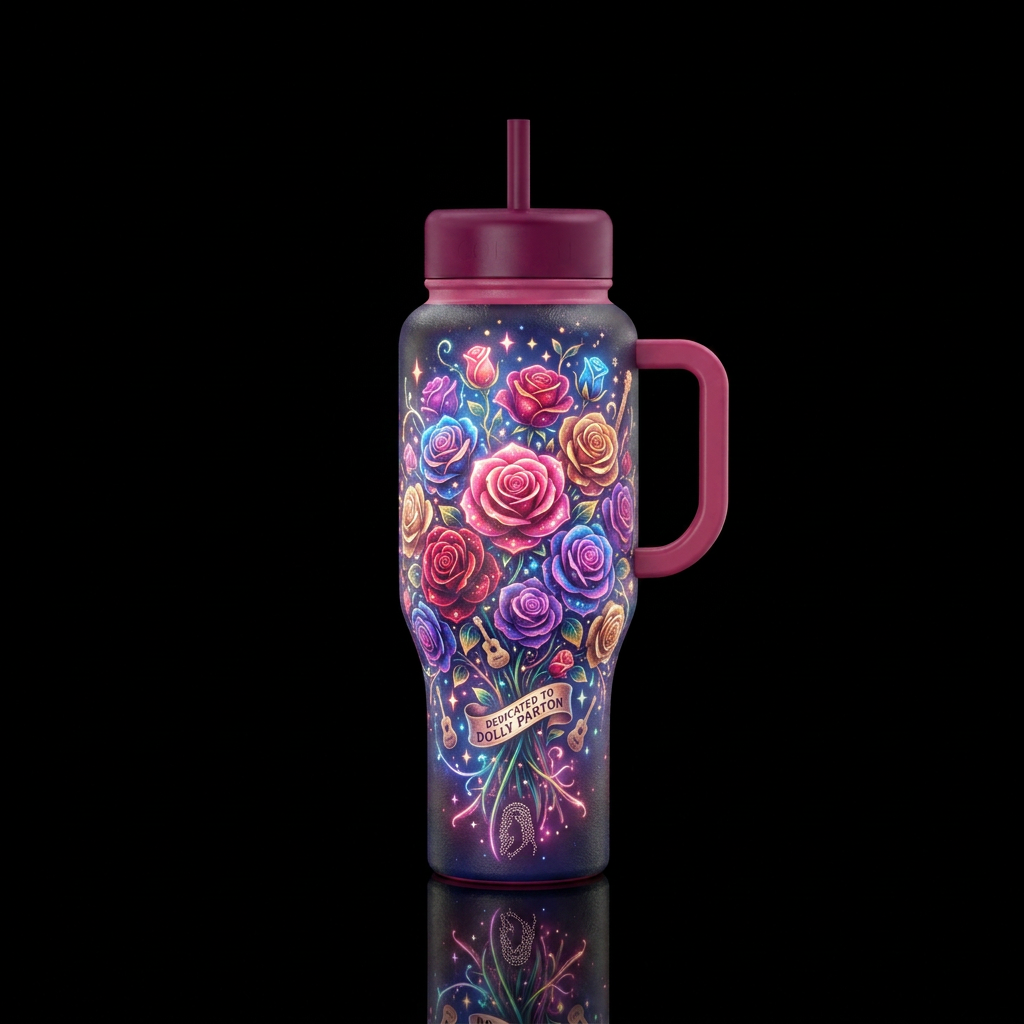 beautiul, glowie whimsical and magical bouquet of ... water bottle design