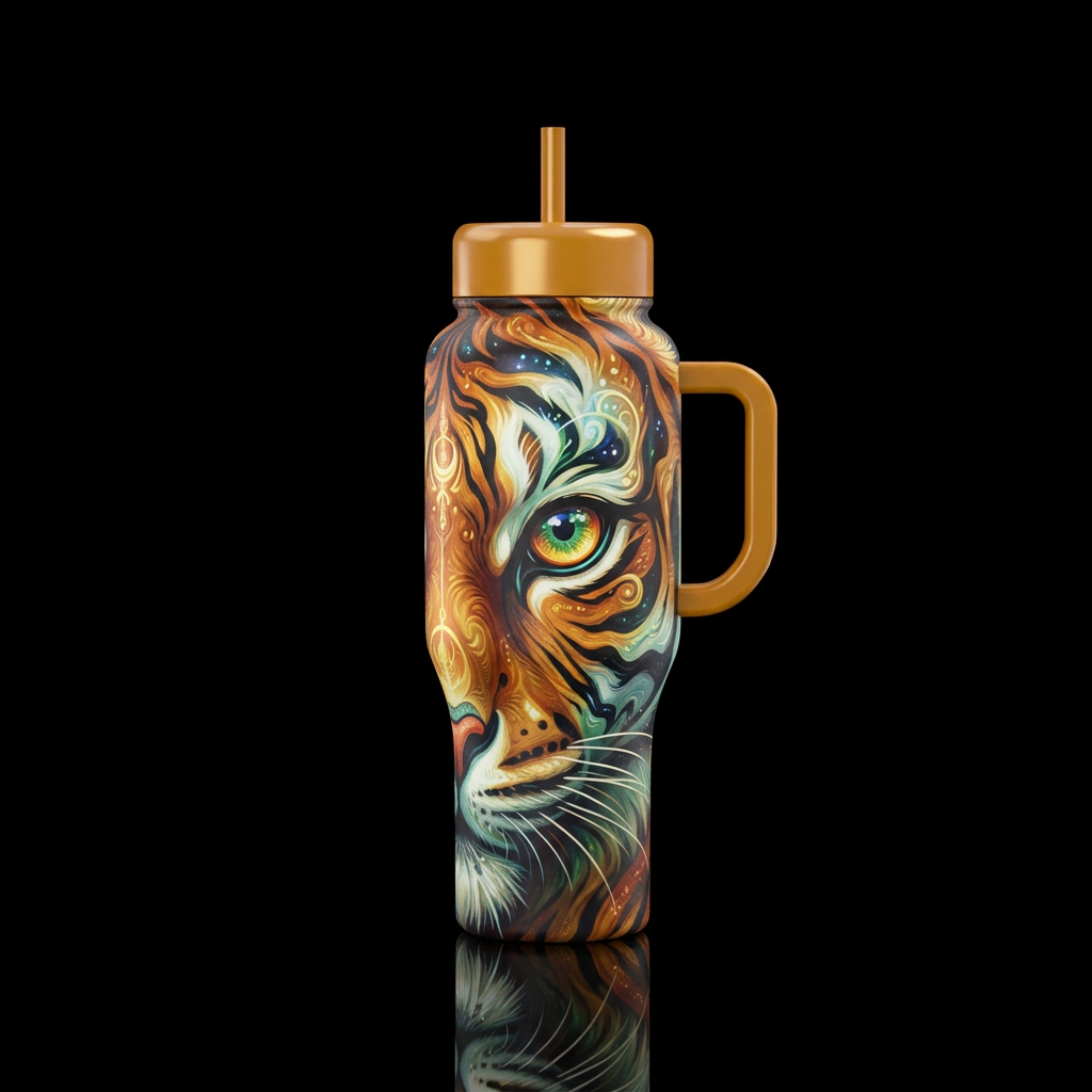 Whimsical and magical eye of the tiger 🐅 bottle water bottle design