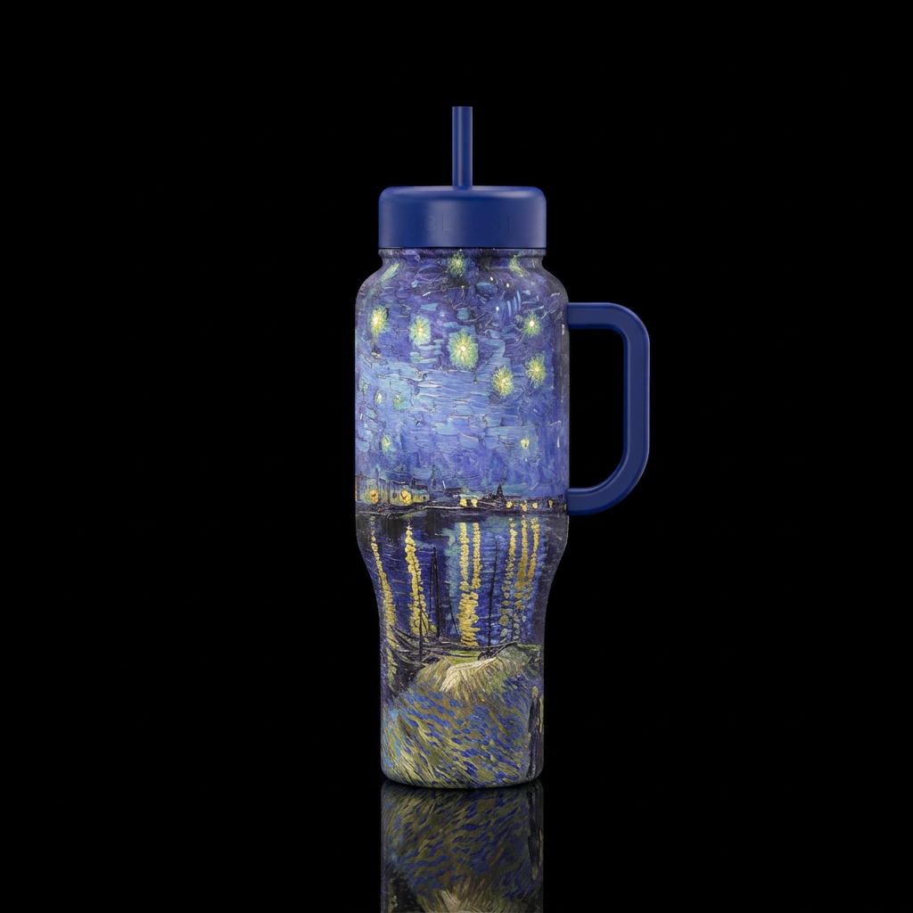 Starry night over the Rhône water bottle design