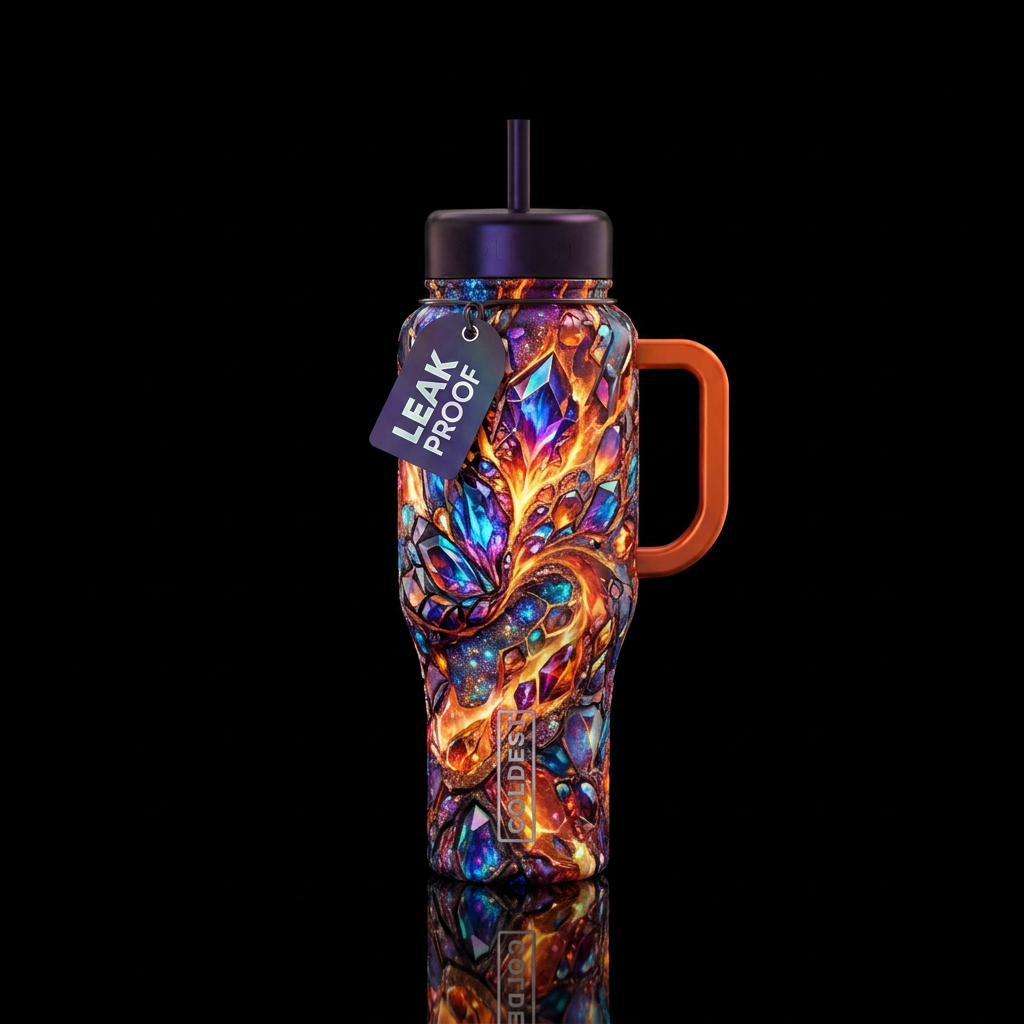 glowie, sparkly, shiny, beautiul, vibrant, magical... water bottle design