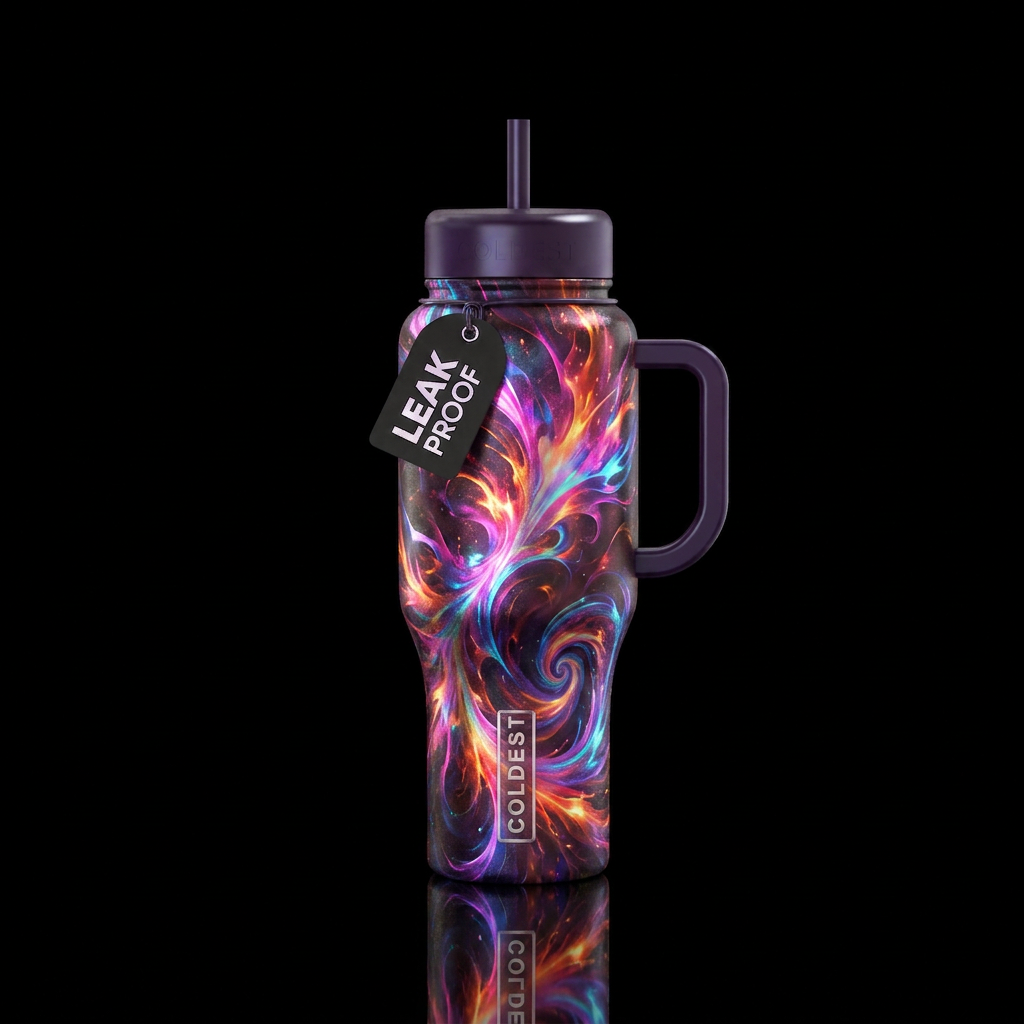 opalescent, glowie, sparkly, shiny, beautiul, vibr... water bottle design