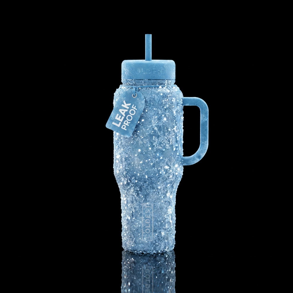 The bottle should actually look frozen with sparkl... water bottle design