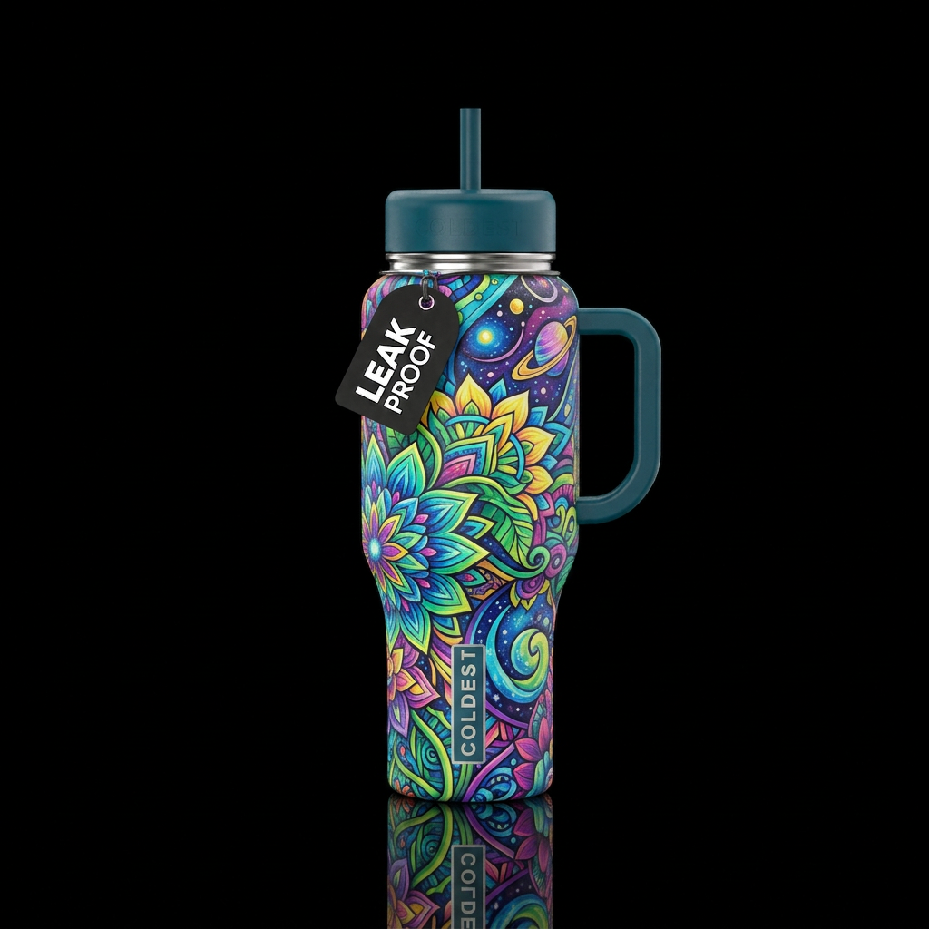 Beautiful type t- shirt pattern, utopian, beautiul... water bottle design