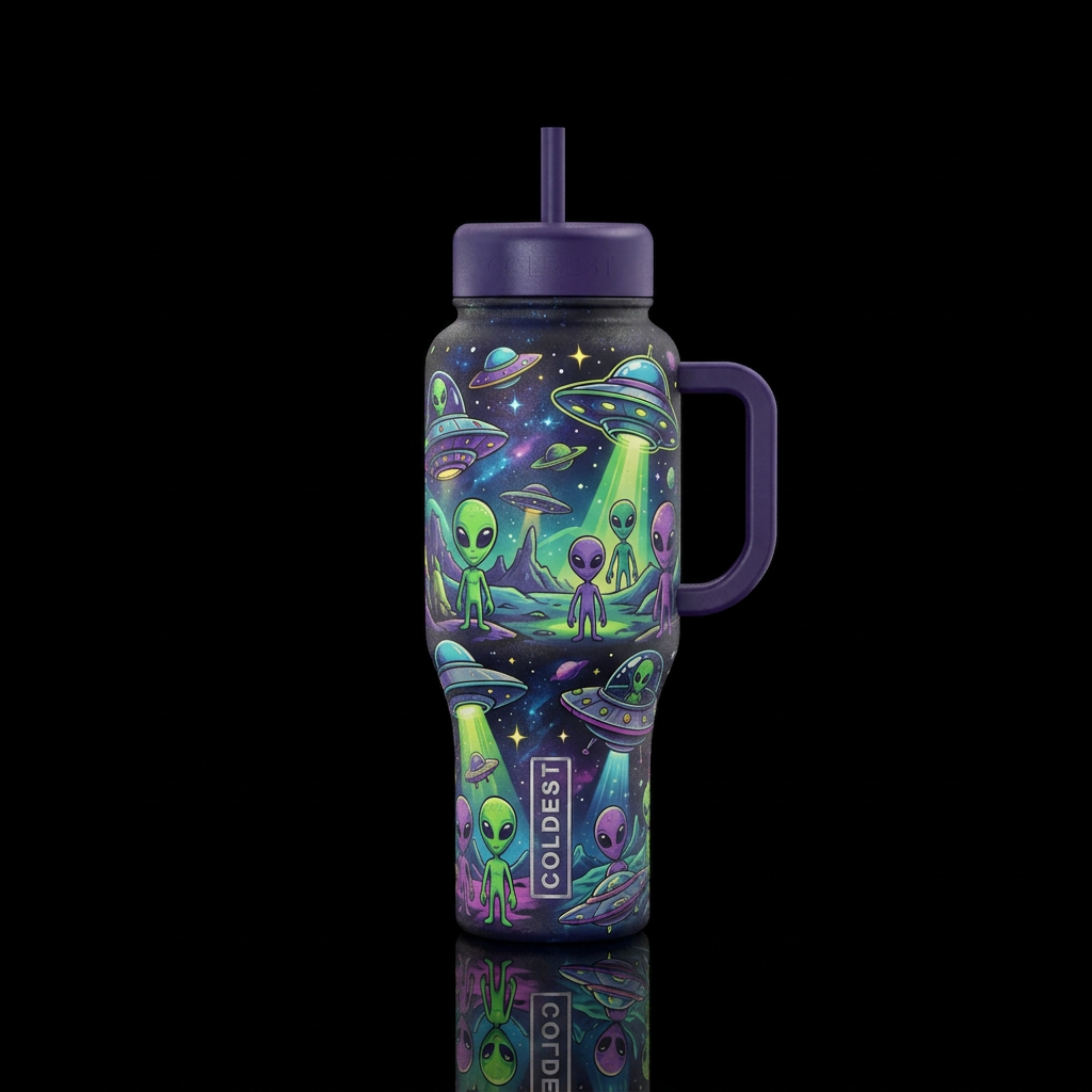 Martians, UFOs, extraterrestrial, water bottle design