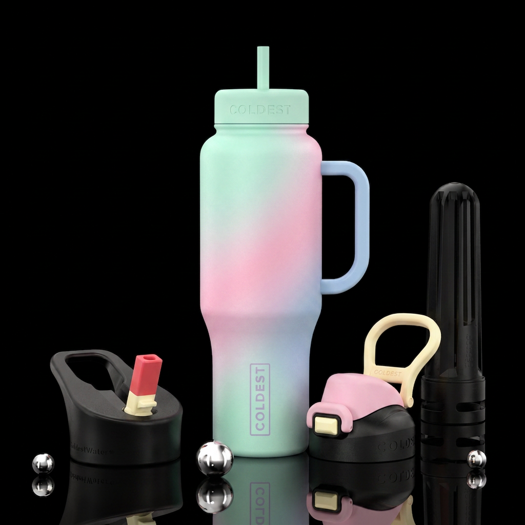 Dreamy pastels water bottle design