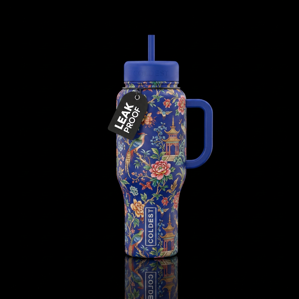 chinoiserie water bottle design