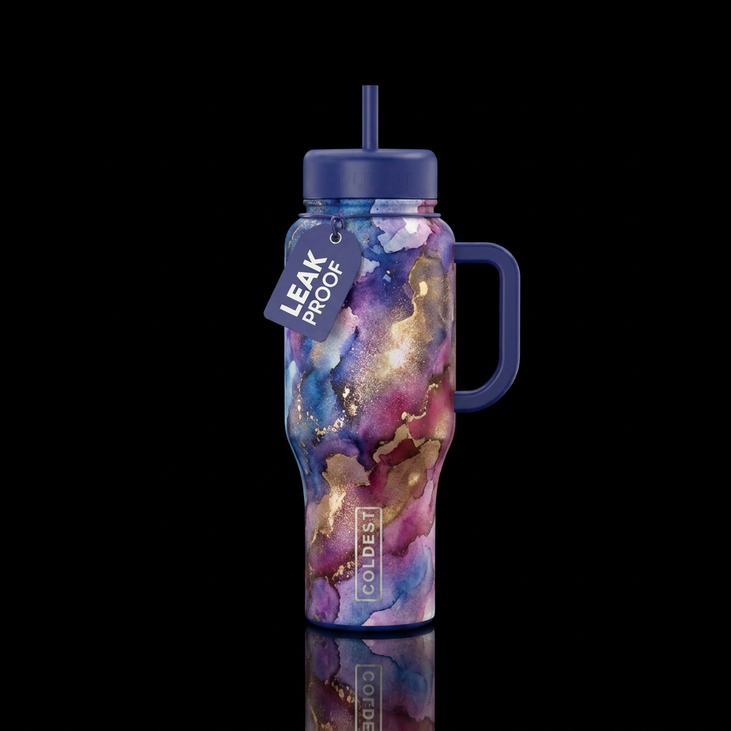 watercolor, spritz, luxurious water bottle design