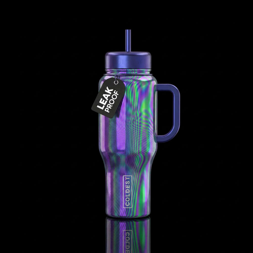 moire, hologram water bottle design