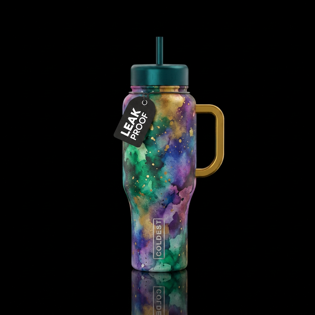 watercolor, spritz, luxurious water bottle design