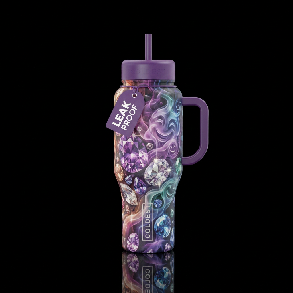 happy mood, gemstone, smoke water bottle design