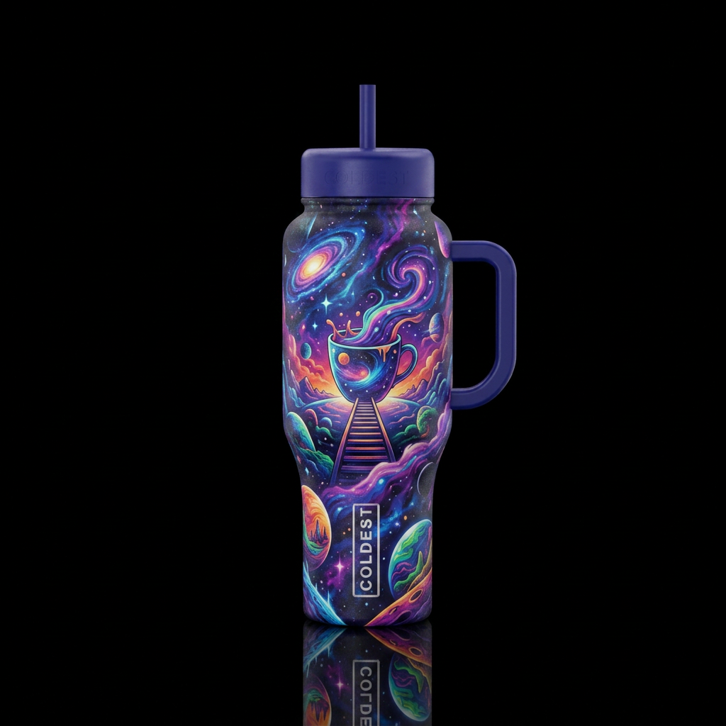 Parallel universe, cup of ambition water bottle design