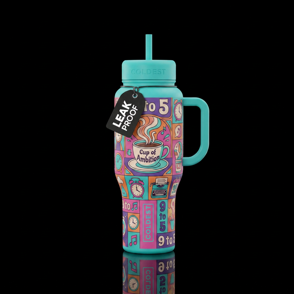 Cup of ambition, 9 to 5 water bottle design