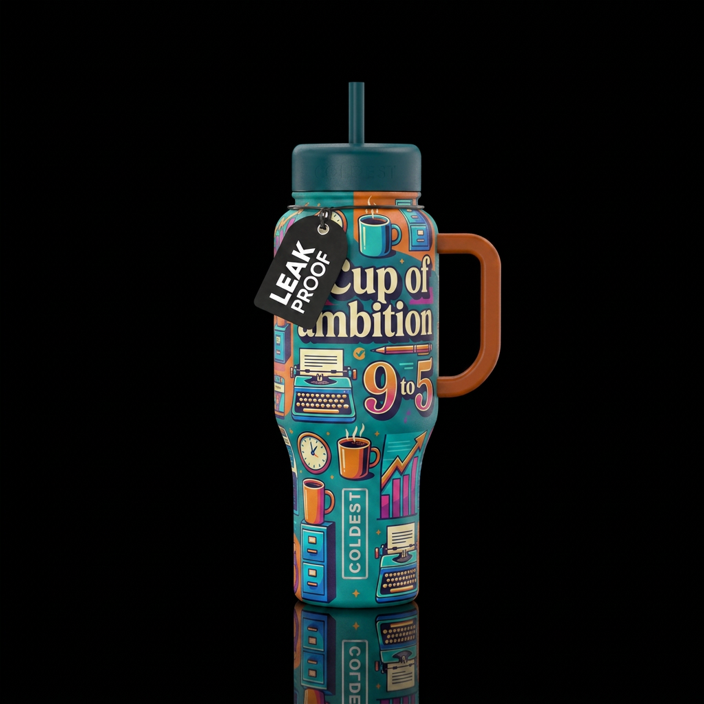 Cup of ambition, 9 to 5 water bottle design