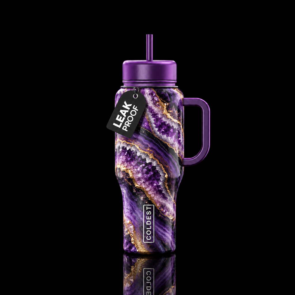 gemstone, spirals, seamless water bottle design