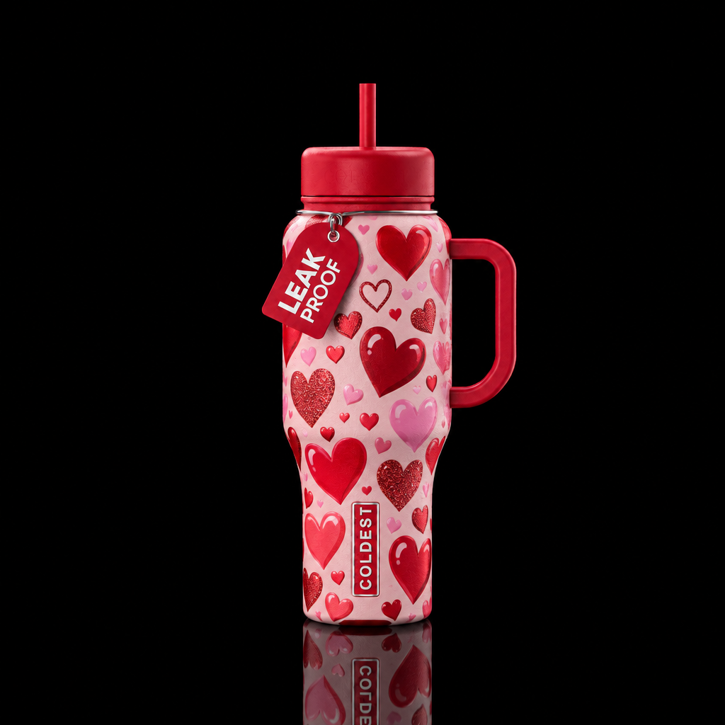valentine's galore water bottle design