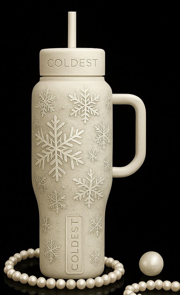 Snowflakes water bottle design