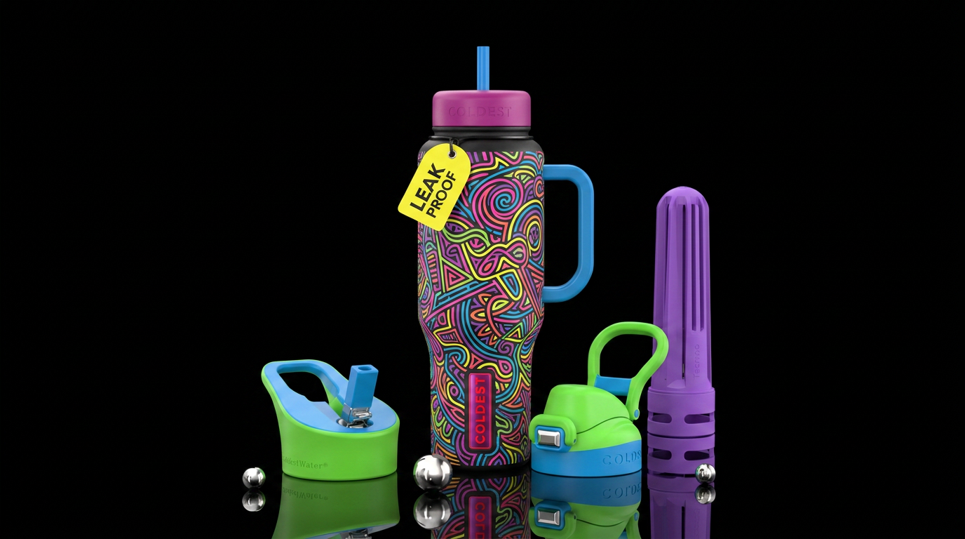 lineart water bottle design