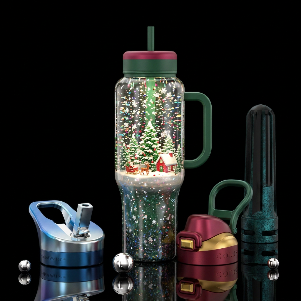 snow globe water bottle design