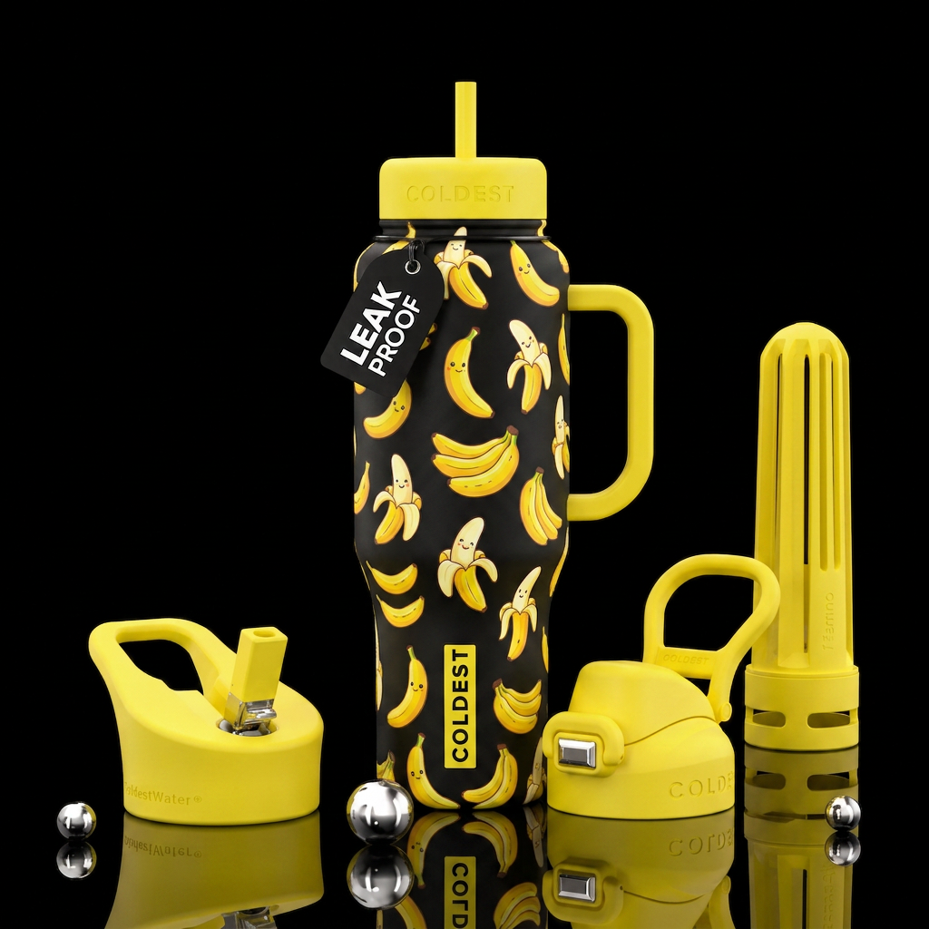 cute Bananas all over water bottle design