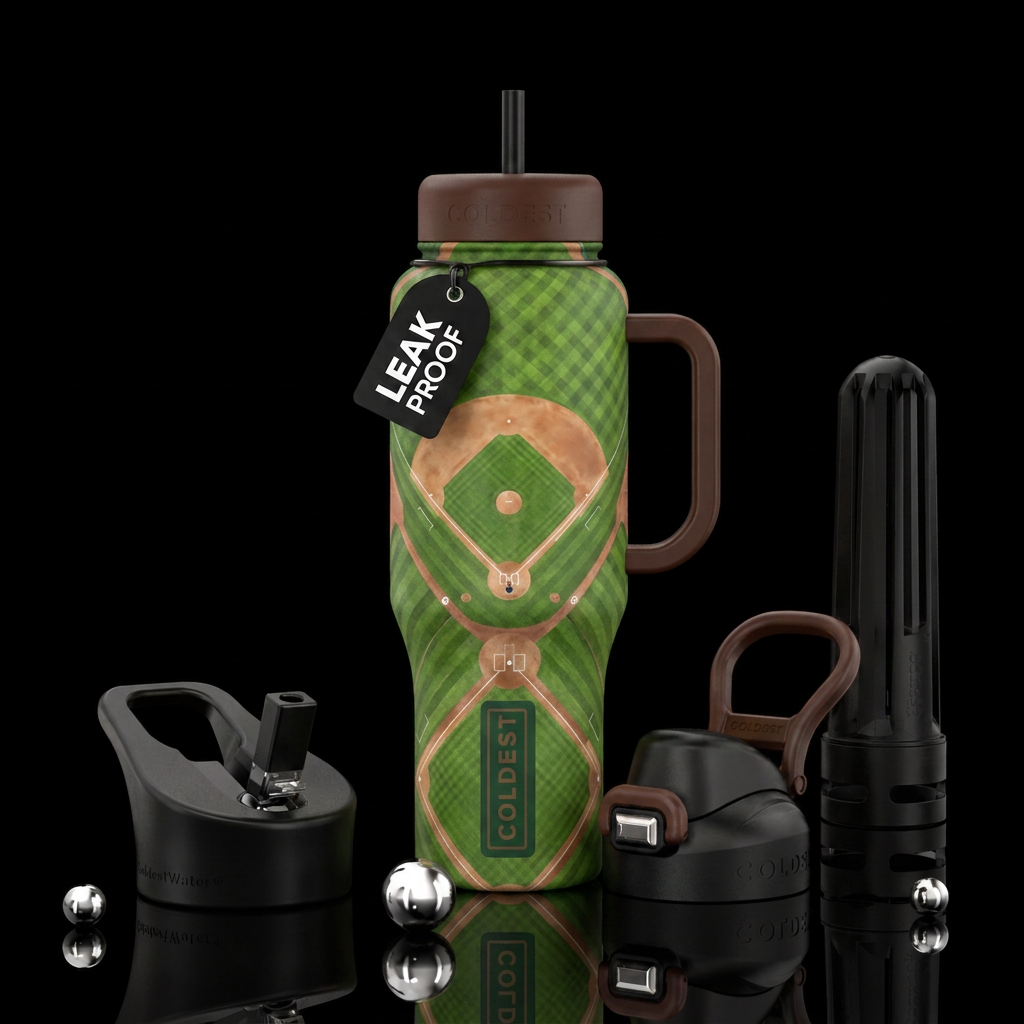 baseball field water bottle design