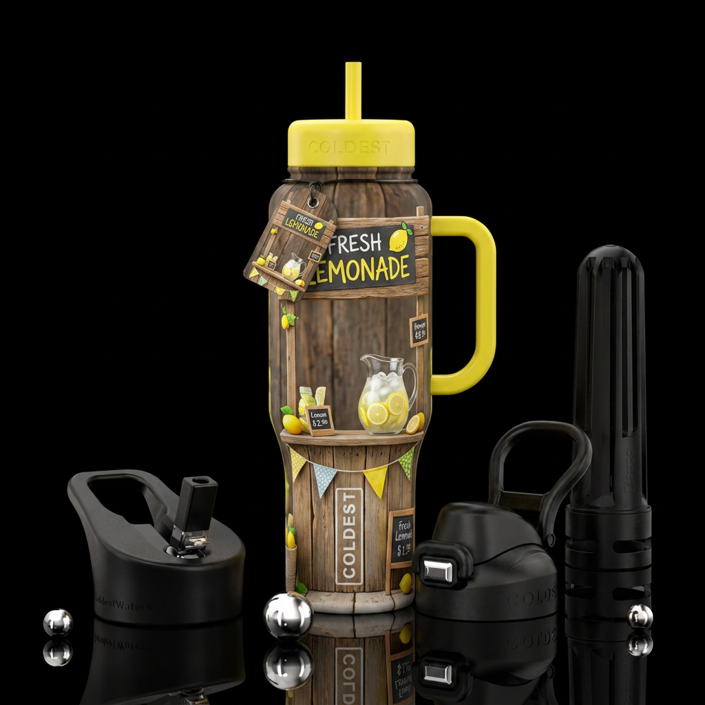 lemonade stand water bottle design