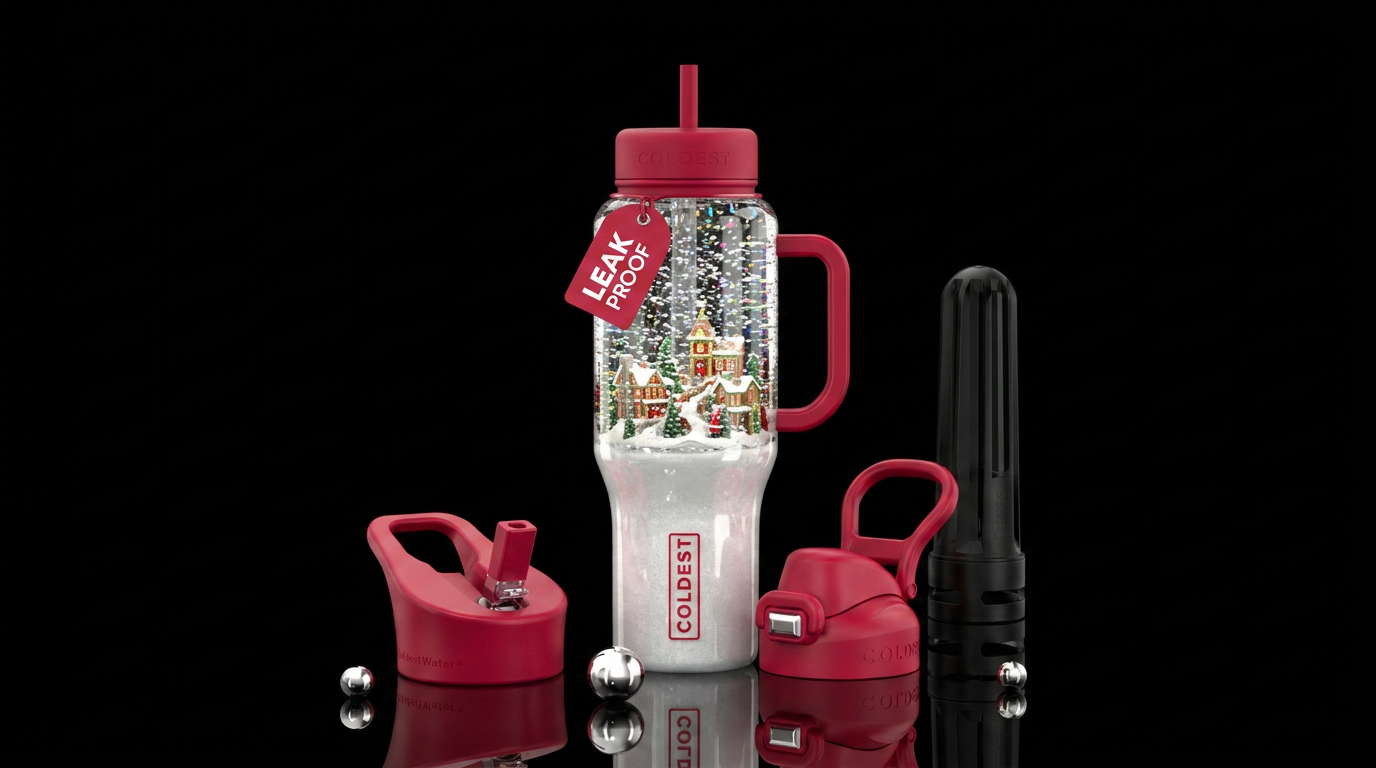 snow globe water bottle design