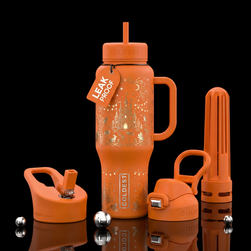 orange fairytale water bottle design