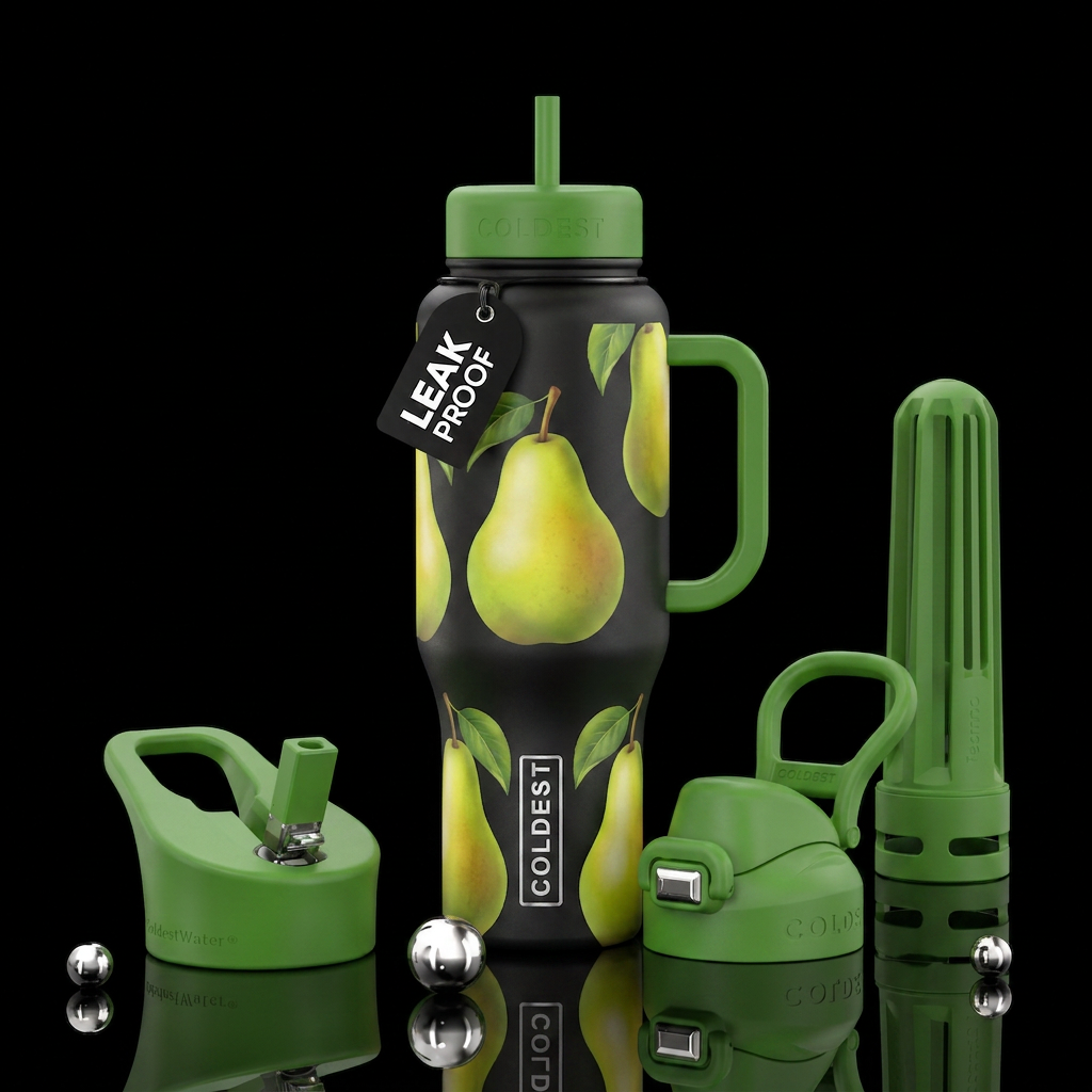 Pears water bottle design