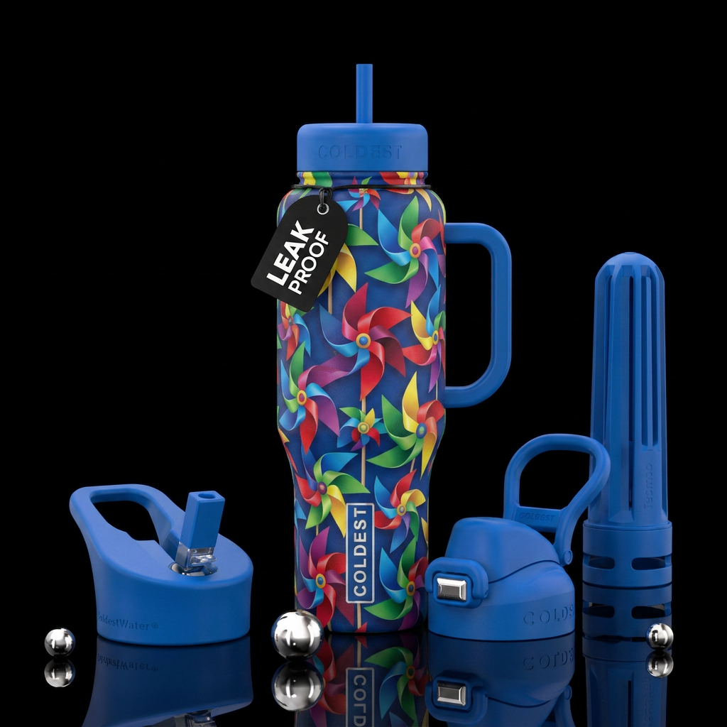 pinwheels water bottle design