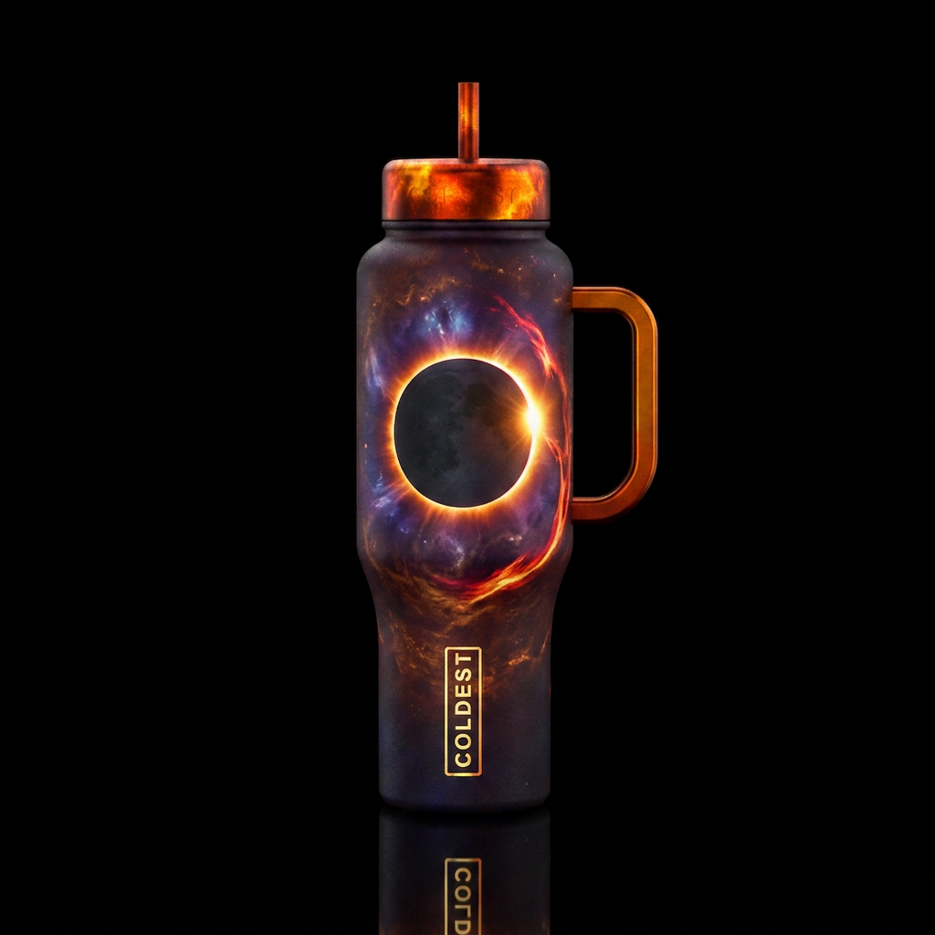 solar eclipse water bottle design