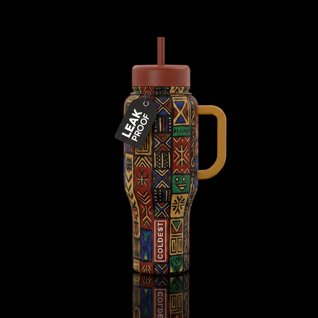 African pattern water bottle design