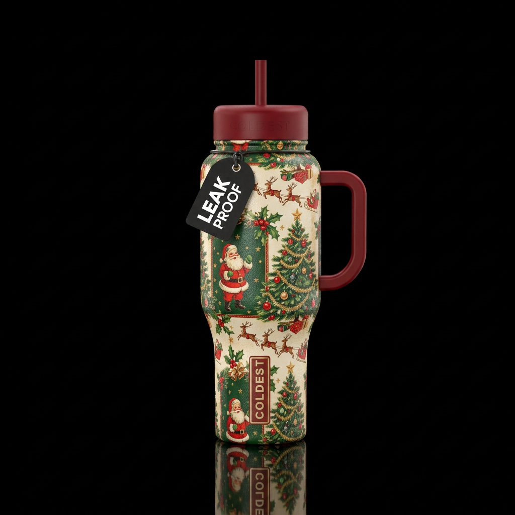wrap it in vintage christmas paper water bottle design
