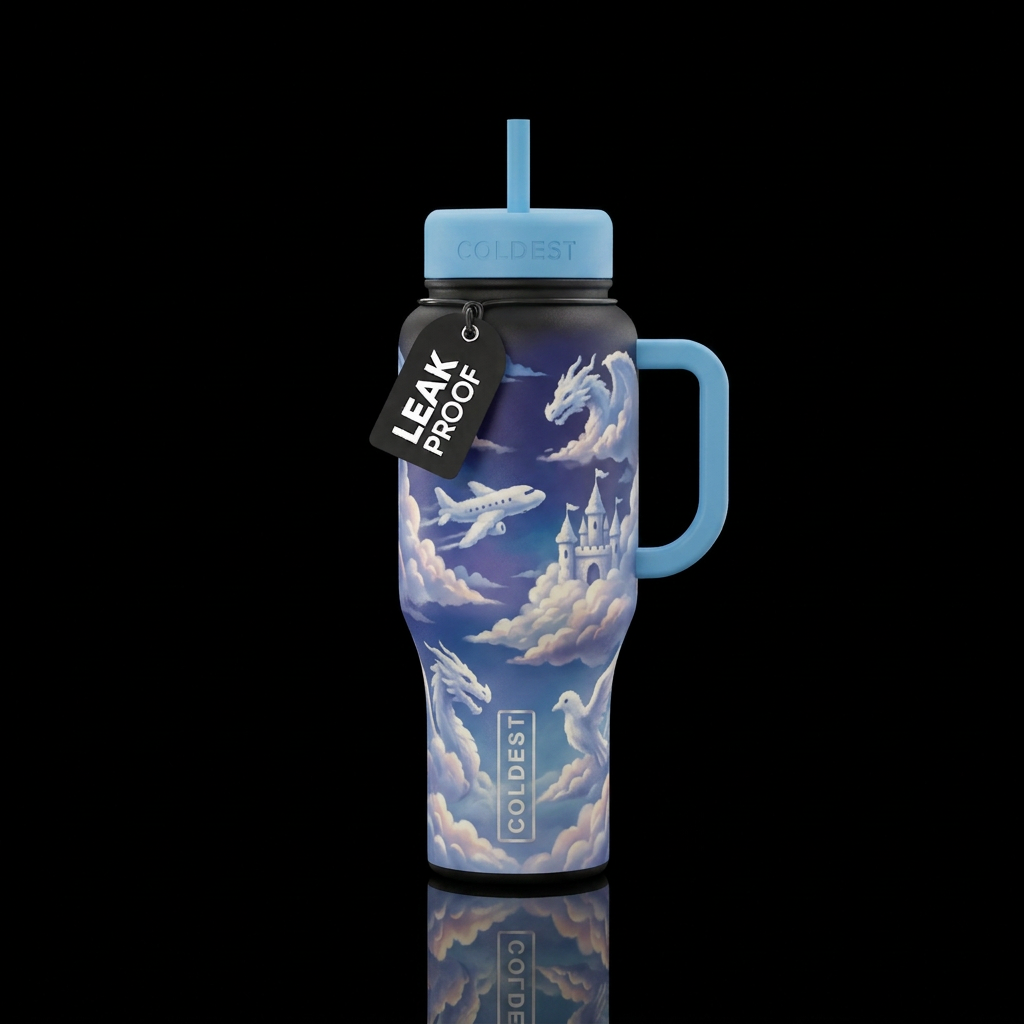 objects in the sky made of clouds water bottle design