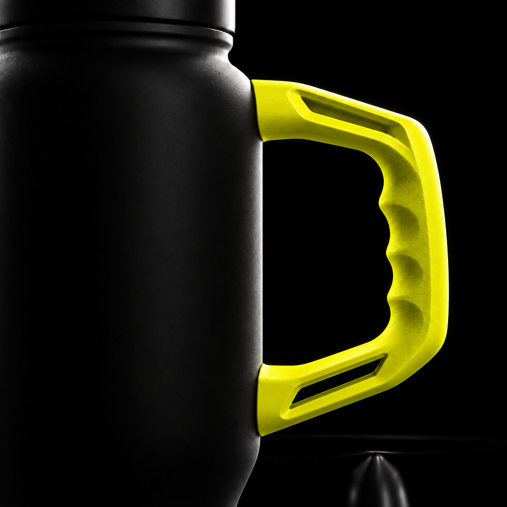 Neon yellow water bottle design
