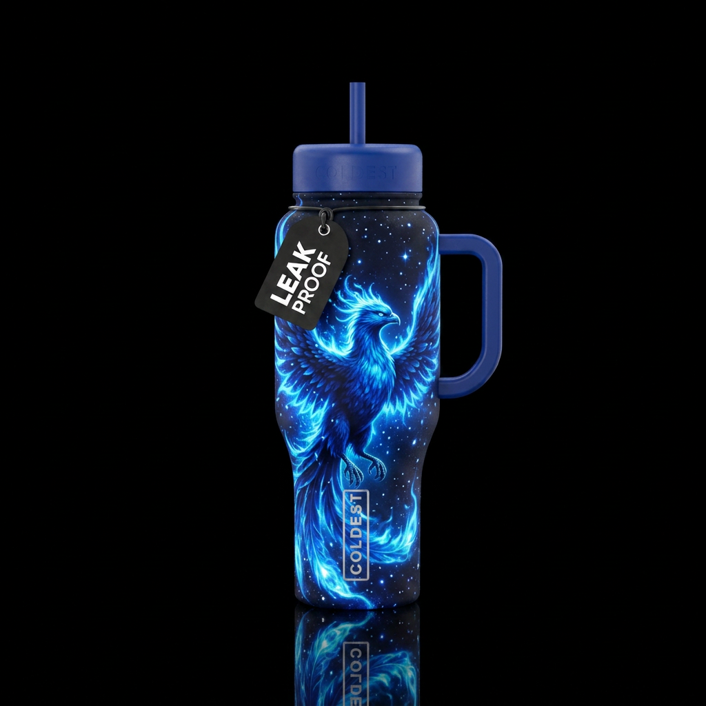 Eternal Blue Flame water bottle design
