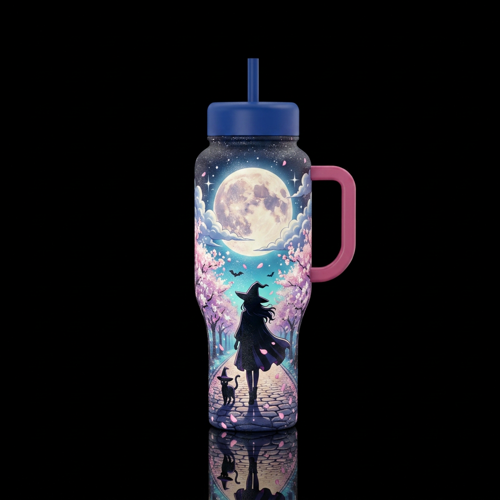 Midnight Sakura water bottle design