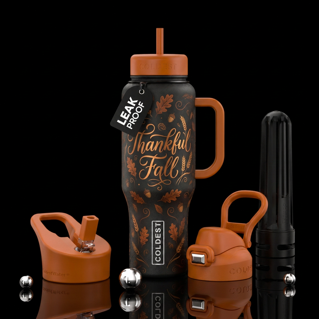 Thankfull fall water bottle design