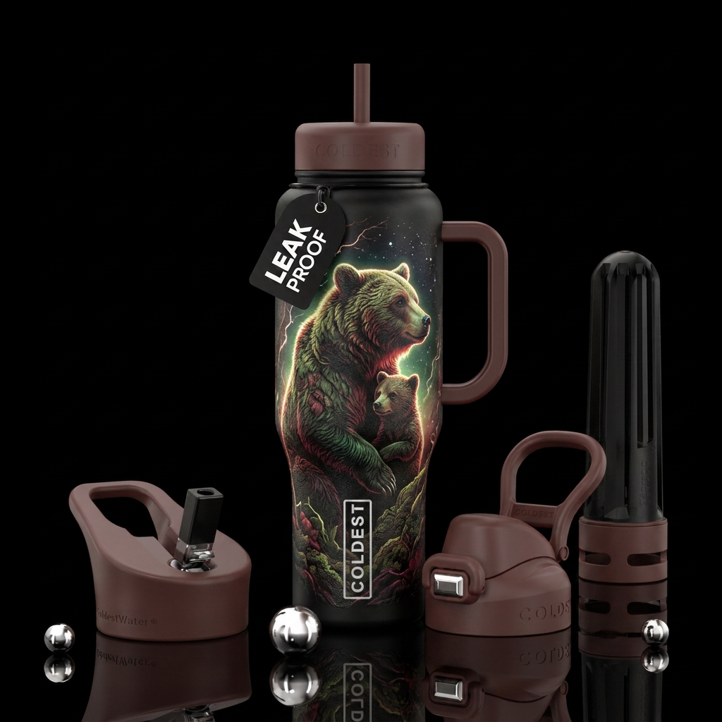 Momma Bear water bottle design