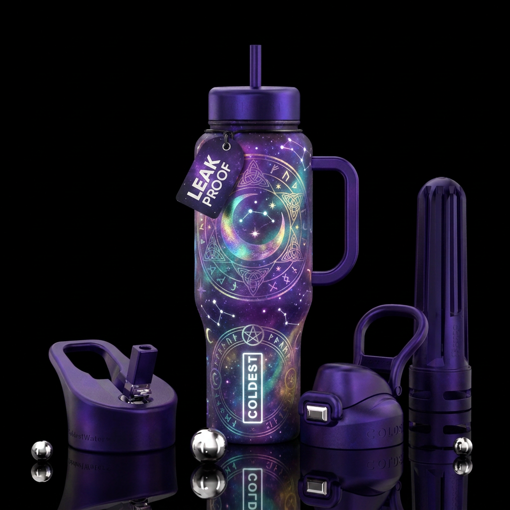 Glowie witch magic water bottle design