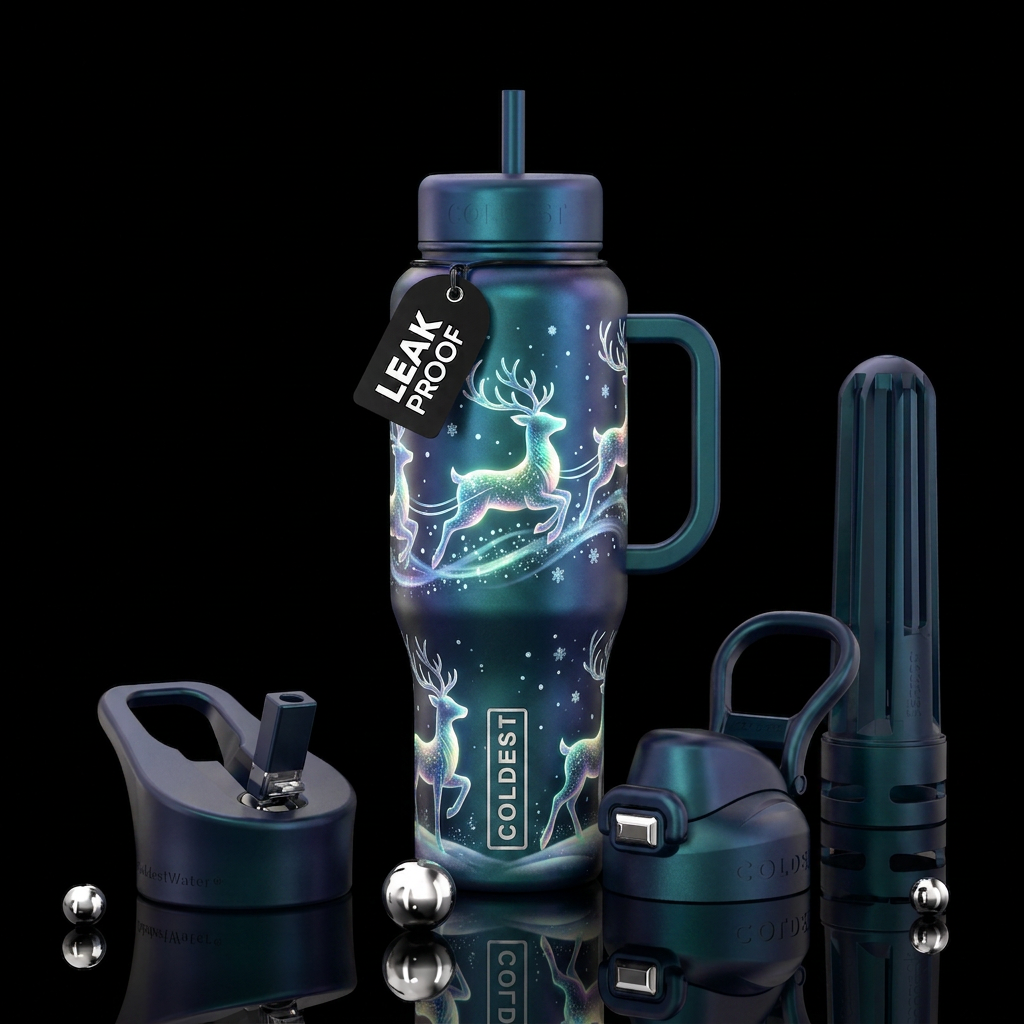 Glowie reindeer water bottle design
