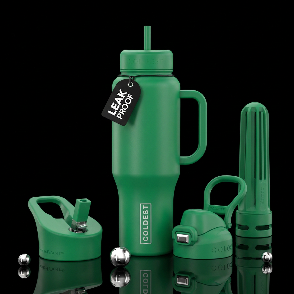 Green goddess water bottle design