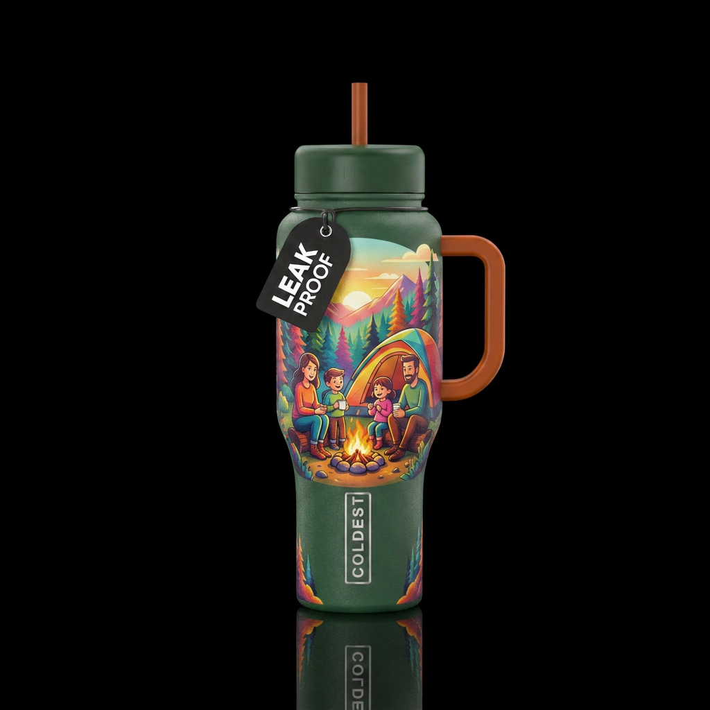 Camping family water bottle design
