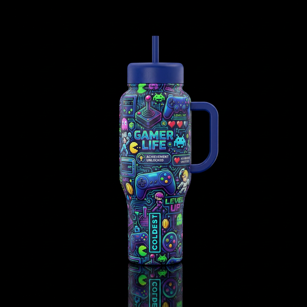 Gamer life water bottle design