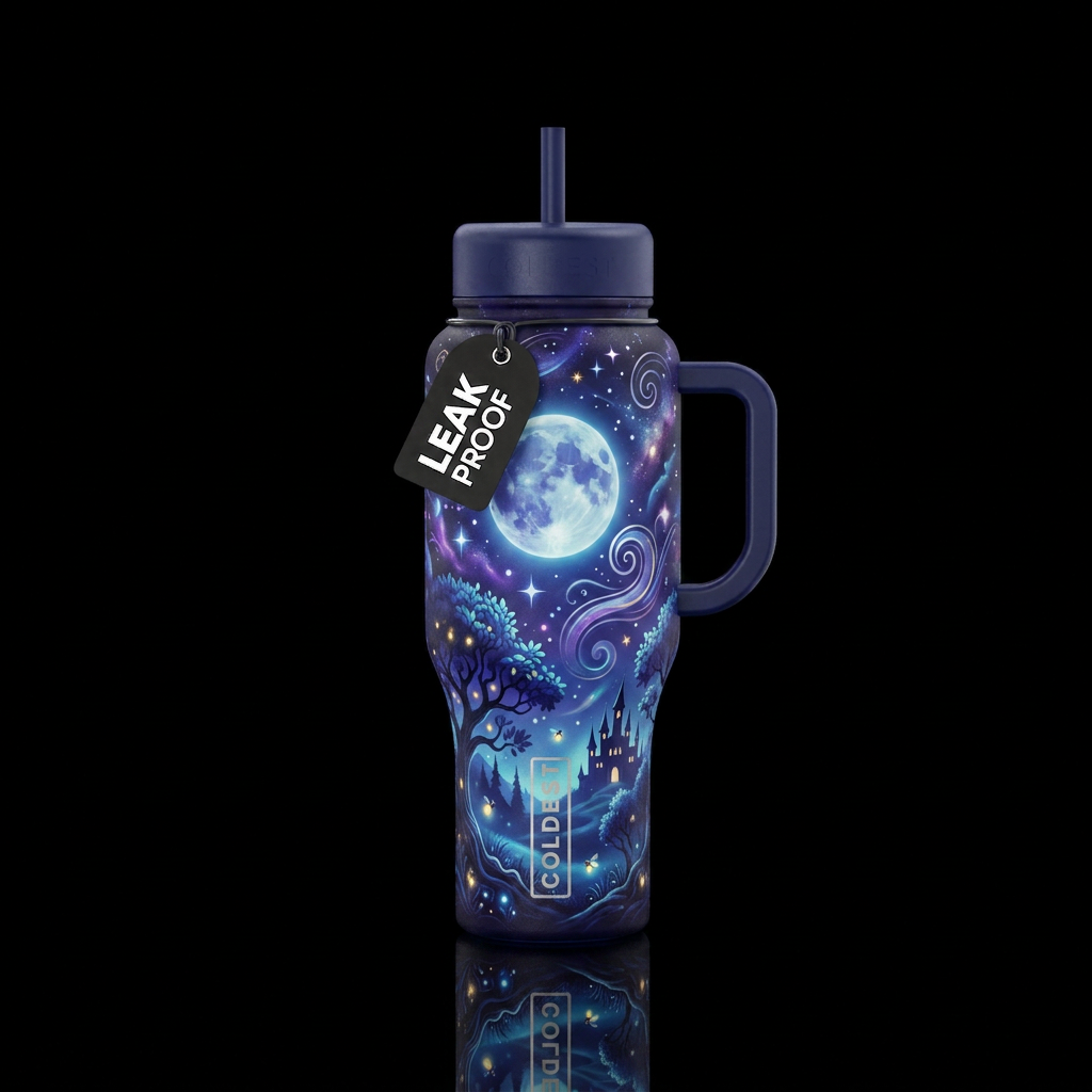 Moonlight magic water bottle design