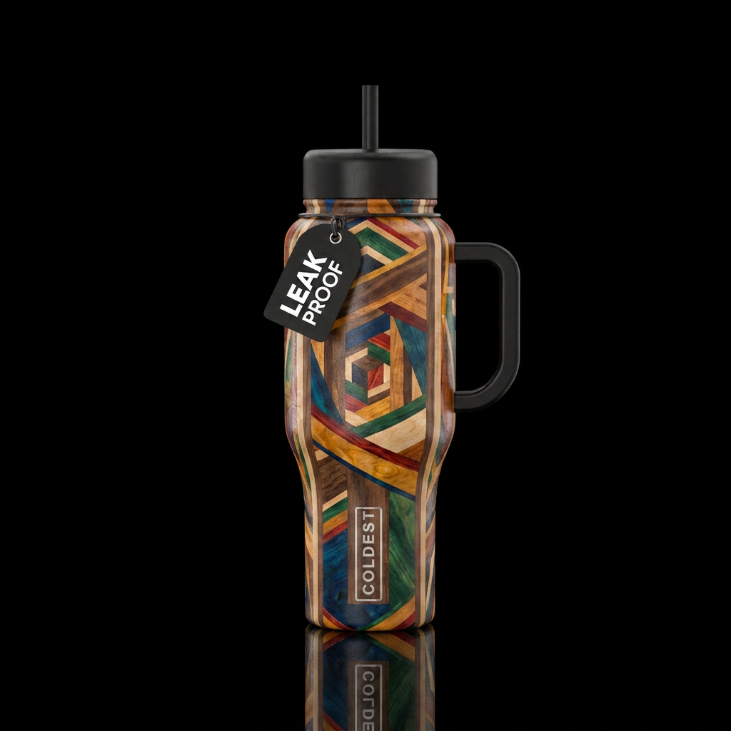 Wood work water bottle design