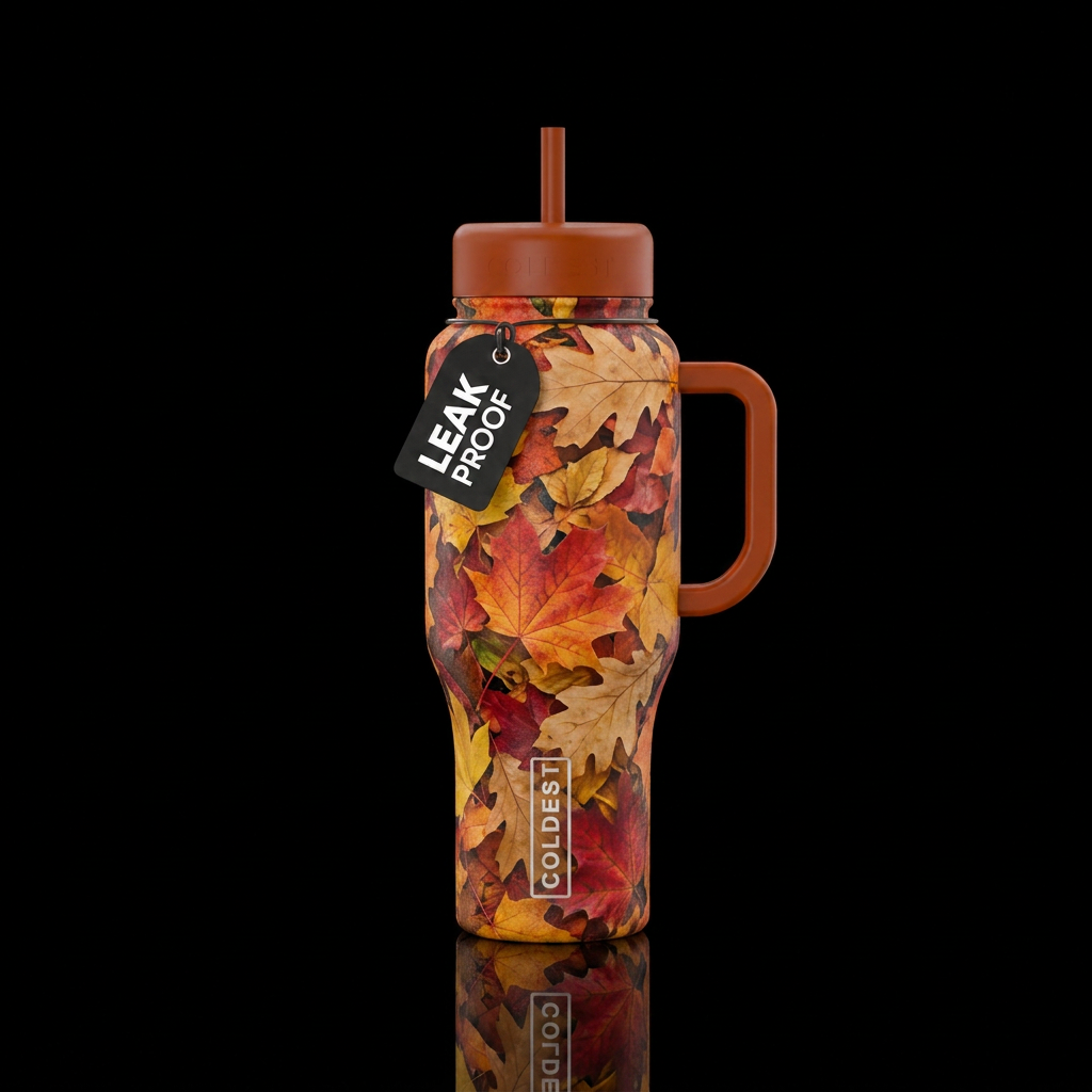 Fall colors water bottle design
