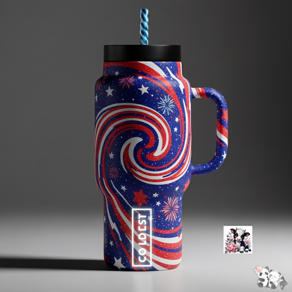 Fourth of July water bottle design