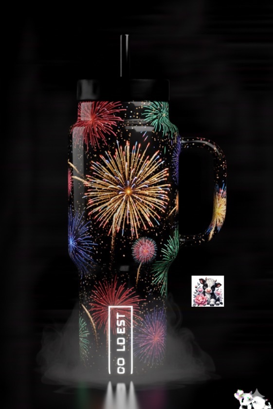 Fireworks water bottle design
