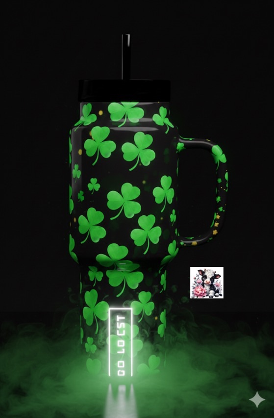 Shamrocks water bottle design