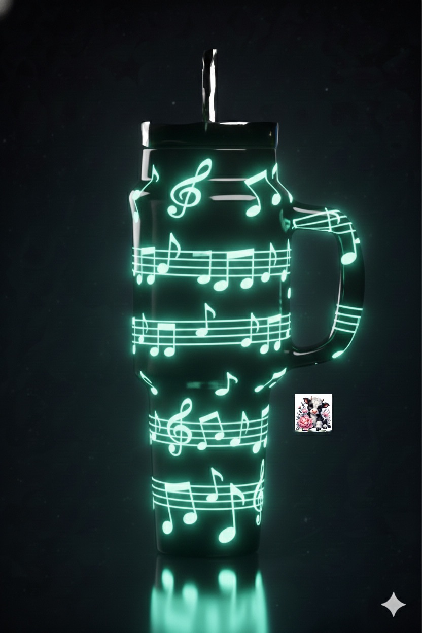 Glowing music 1 water bottle design